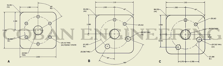 mechanical drawing with dimension